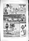 Original Old Antique Print 1889 Brazil Carroca Jangada Siers Portsmouth Ship
