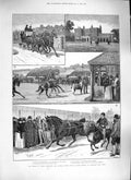 Antique Old Print *3836 1889 Prince Wales Walter Gilbey Shire Horses Elsenham