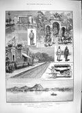 Original Old Antique Print 1889 Prince Albert Victor Hyderabad Searle Australia