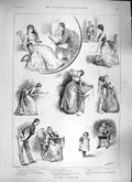 Original Old Antique Print 1889 Troubles Artists Wife Painting Child Art Models