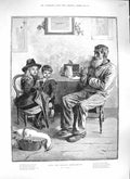 Original Old Antique Print Rainey 1889 Man Family Children Dead Goose Victorian