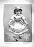 Old Antique Print 1889 Partner Fifty Years Ago Little Girl Dancing Dress 19th