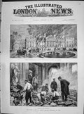 Antique Print 1890 Burning Fire Royal Palace King Belgians Laeken Brussels 19th