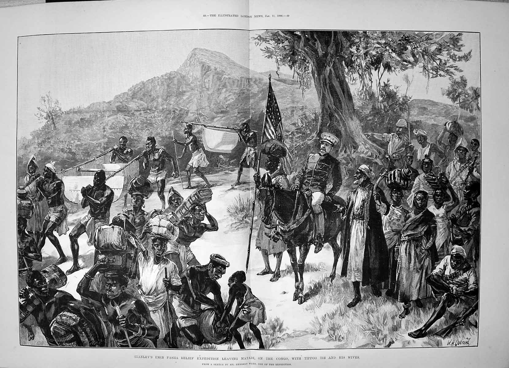 Old 1890 Stanley Emin Pasha Expedition Matadi Congo Tippoo Tib Wives 0 Victorian