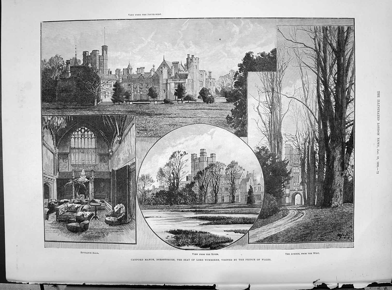 Old 1890 Canford Manor Lord Wimborne Dr. Dollinger Munich Victoria Ho Victorian