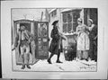 Antique Old Print 1890 Winter Scene Snow Visit Friend Family Home Transport