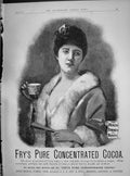Old Print 1890 Advertisement Fry'S Pure Concentrated Cocoa Bristol London 19th