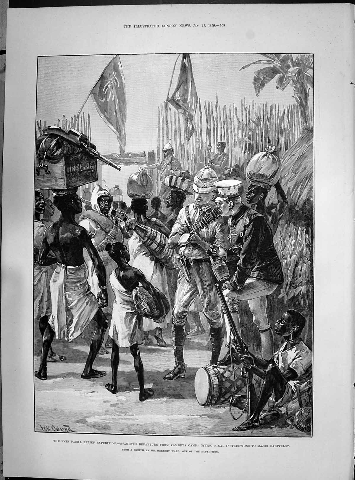 Old 1890 Emin Pasha Stanley Yambuya Camp Major Barttelot French Bomba Victorian