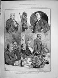 Antique Print 1890 Savage Club Dinner Vine Rollit Toole RignHenty Abel Talb