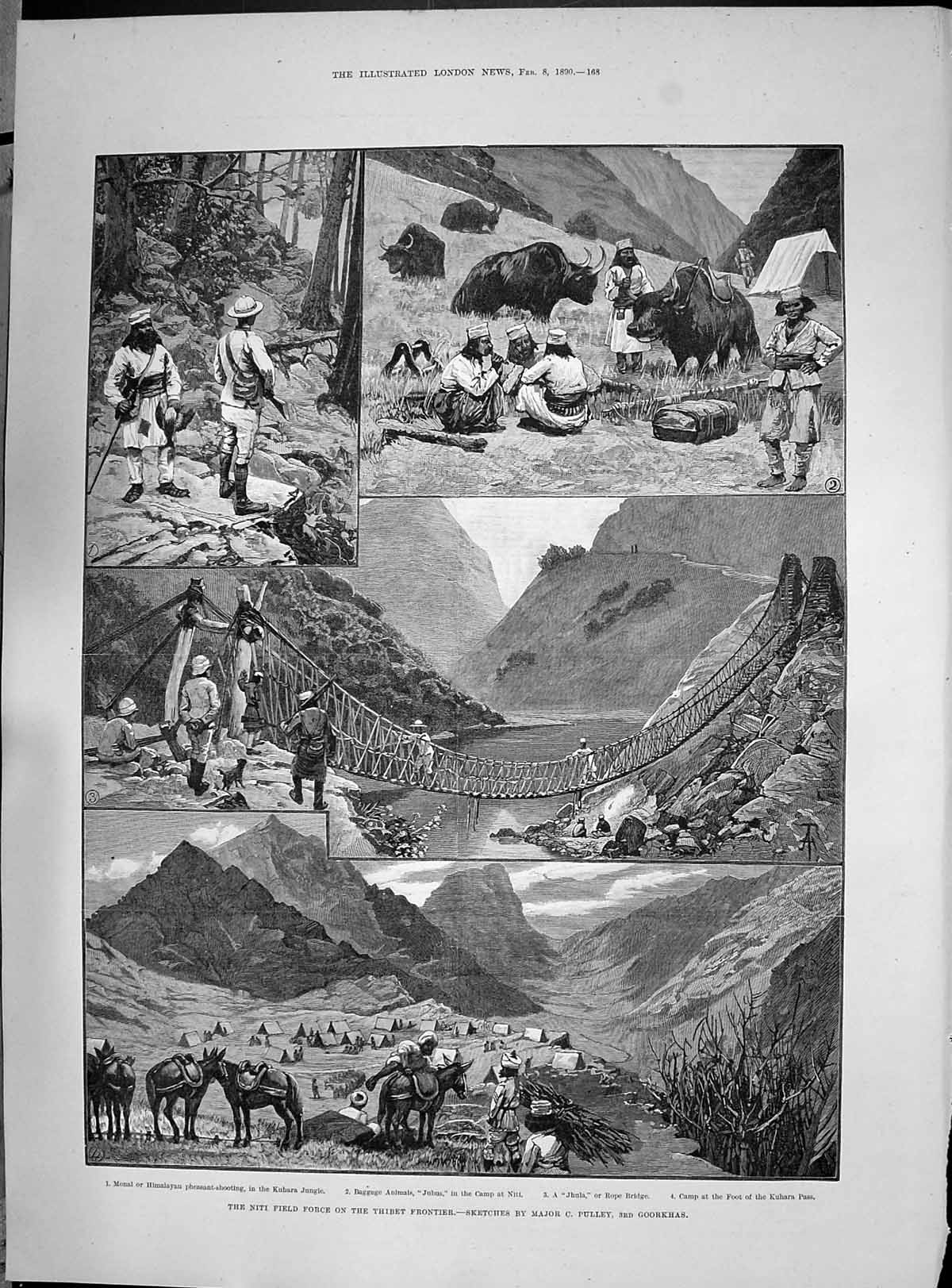 Old 1890 Niti Field Force Thibet Frontier Monal Jhula Kuhara Grosveno Victorian
