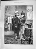 Original Old Antique Print Groome 1890 Man Lady Getting Ready For The Dance