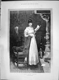 Old 1890 Beautiful Woman Reading Letter From Abroad Davidson Knowles Victorian