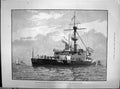 Old Print 1890 War Ship H.M.S. Trafalgar Steel Armoured Twin-Screw Turret 19th