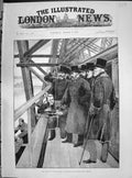 Old 1890 Prince Wales Driving Last Rivet Firth Forth Bridge Scotland Victorian
