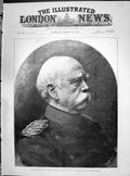 Old 1890 Prince Bismarck Prussian Minister Foreign Affairs Chancellor Victorian