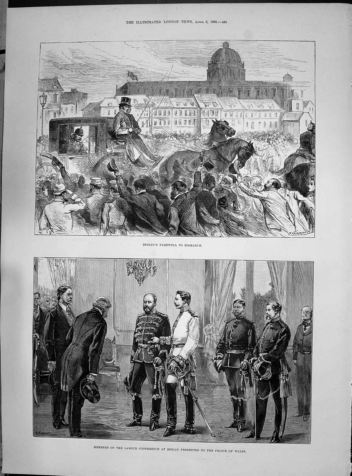 Old 1890 Berlin Germany Bismarck Labour Prince Wales Ranelagh Christo Victorian