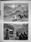 Old Print 1890 Formasa Farewell Bankimsing Cremation Japan Ernest Wetton 19th