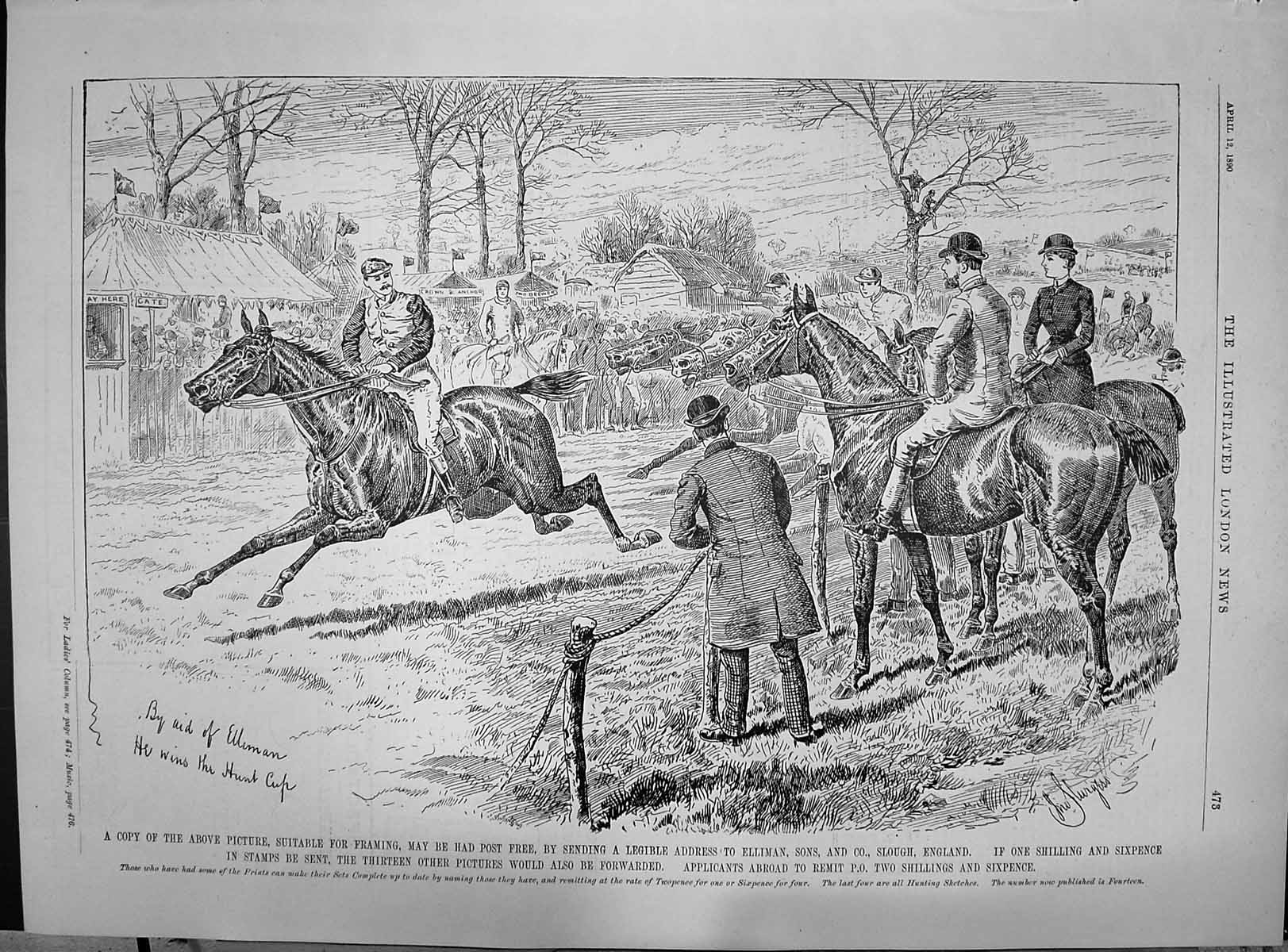 Old 1890 Advertisement Ellimans Embrocation Horses Racing Jockeys Spo Victorian