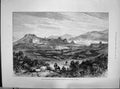 Original Old Antique Print Wood 1890 Site Temple Diana Ephesus Mountain Scene