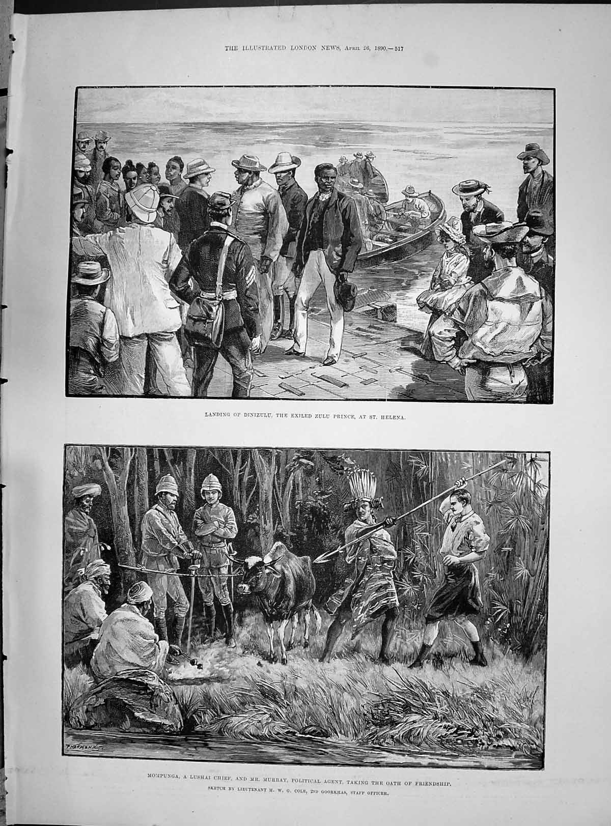 Old 1890 Mompunga Lushai Chief Murray Landing Dinizulu Exiled Zulu Pr Victorian