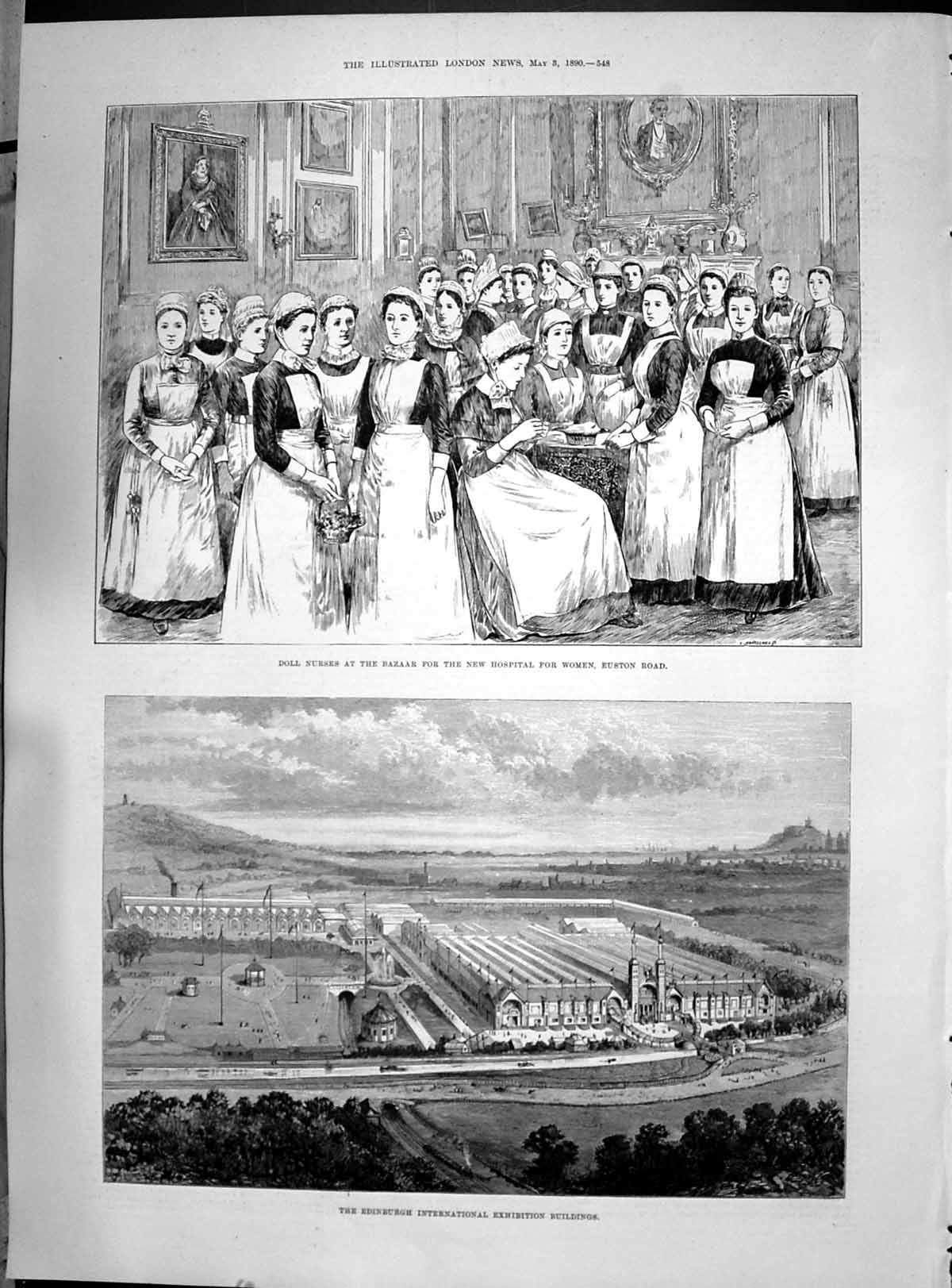 Old 1890 Doll Nurses Bazaar Hospital Women Edinburgh Exhibition Richa Victorian