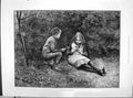 Antique Old Print 1890 Happy Days Spring Children Garden Flowers Butterflies
