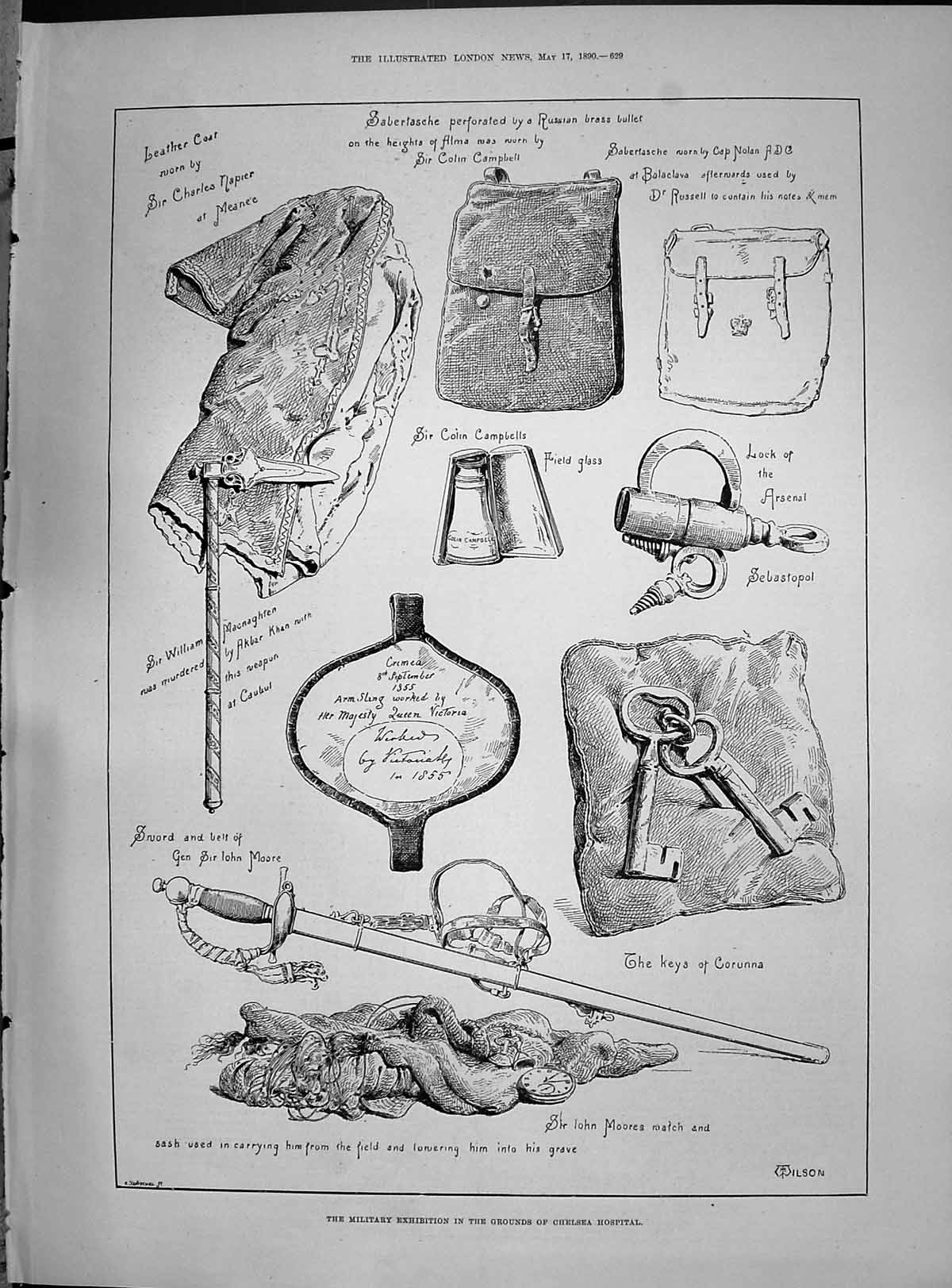 Old 1890 Military Exhibition Chelsea Hospital Coat Napier Nolan Corun Victorian