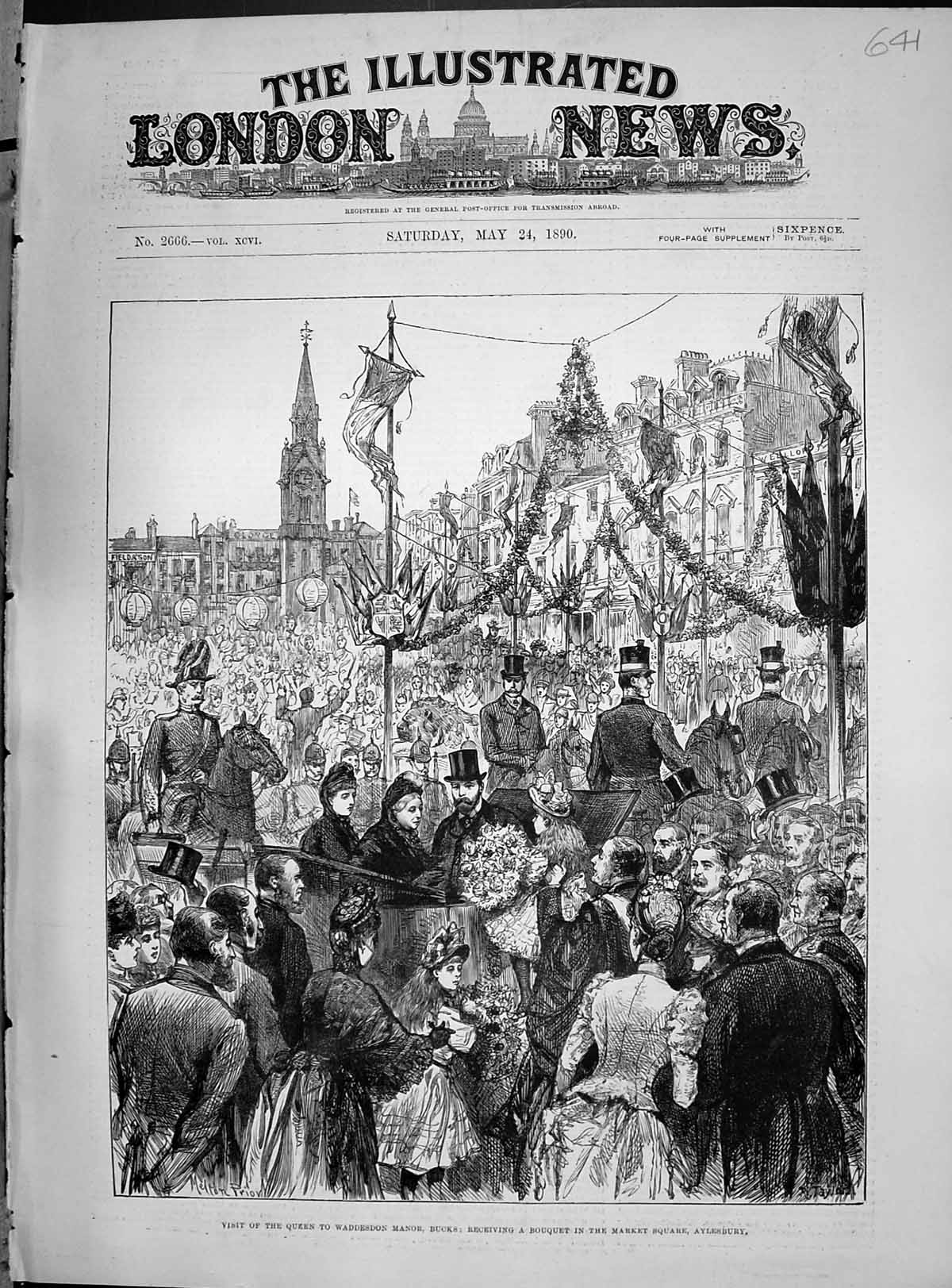 Old 1890 Queen Waddesdon Manor Bucks Bouquet Flowers Aylesbury Market Victorian