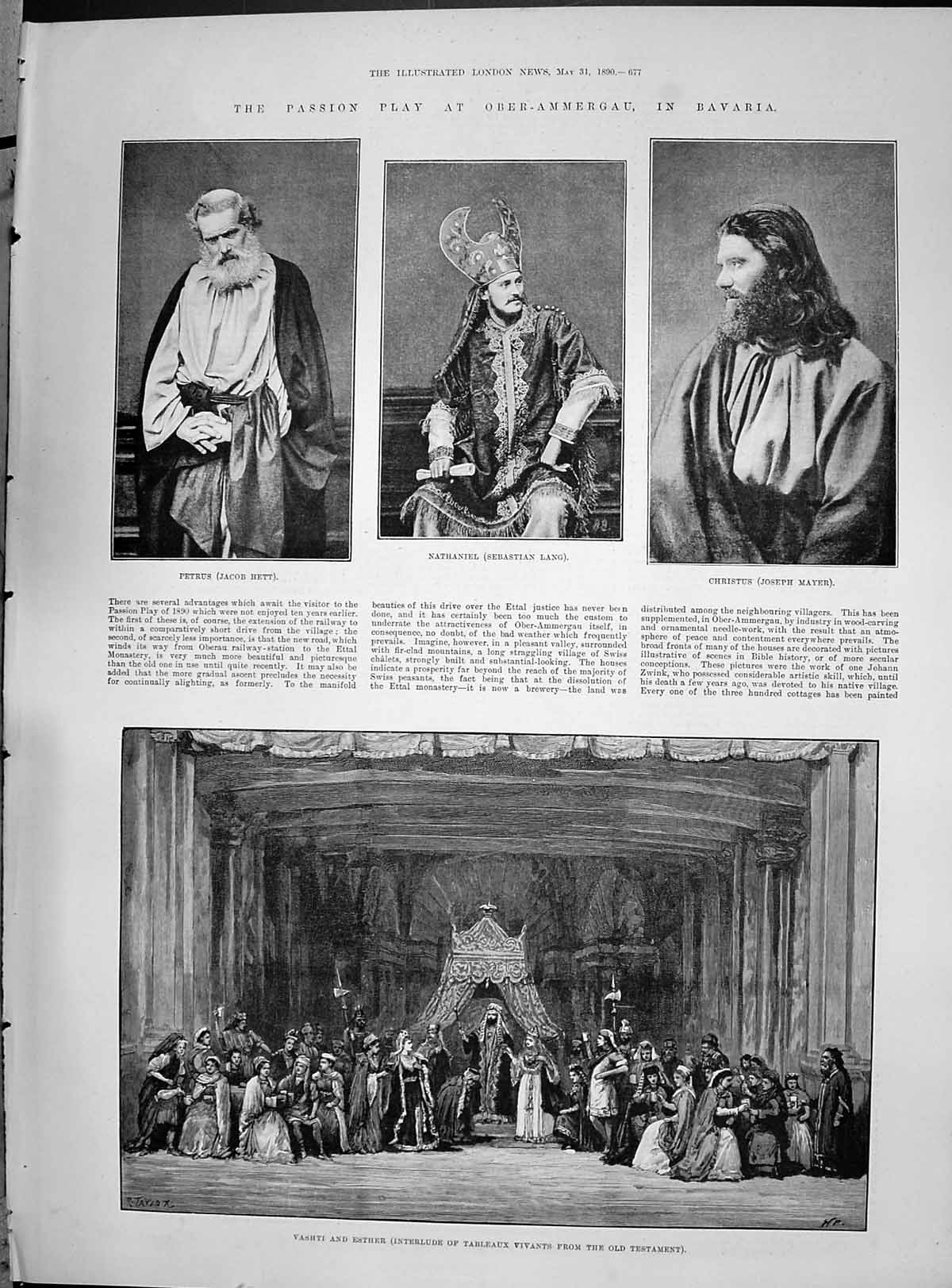 Old 1890 Passion Play Ober-Ammergay Bavaria Hett Lang Mayer Vashti Es Victorian