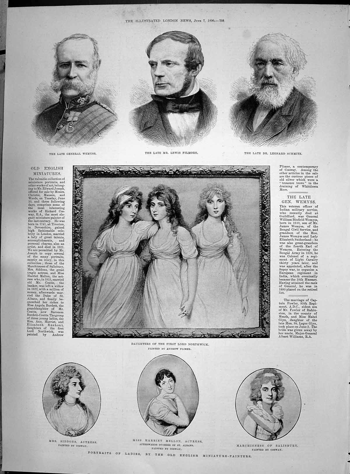 Old 1890 Wemyss Filmore Schmitz Lord Northwick Siddons Mellon Salisbu Victorian