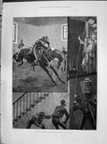 Old Antique Print 1890 Military Life New Subaltern Comedy Tricks Fine Art 19th
