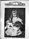 Old 1890 Bosom Friends Young Girl Pet Dogs Garland Royal Academy Art Victorian