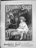 Old Print 1890 Advertisement Booke'S Monkey Brand Soap Little Girl Mirror 19th