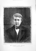 Antique Old Print 1890 Mr Thomas Alva Edison American Electrician Inventor