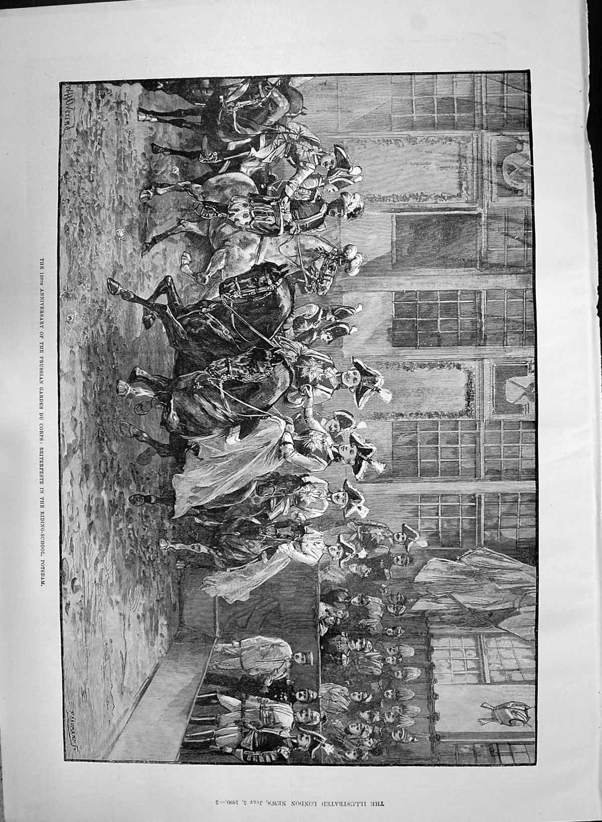 Old 1890 Anniversary Prussian Gardes Du Corps Reiterfeste Riding Scho Victorian