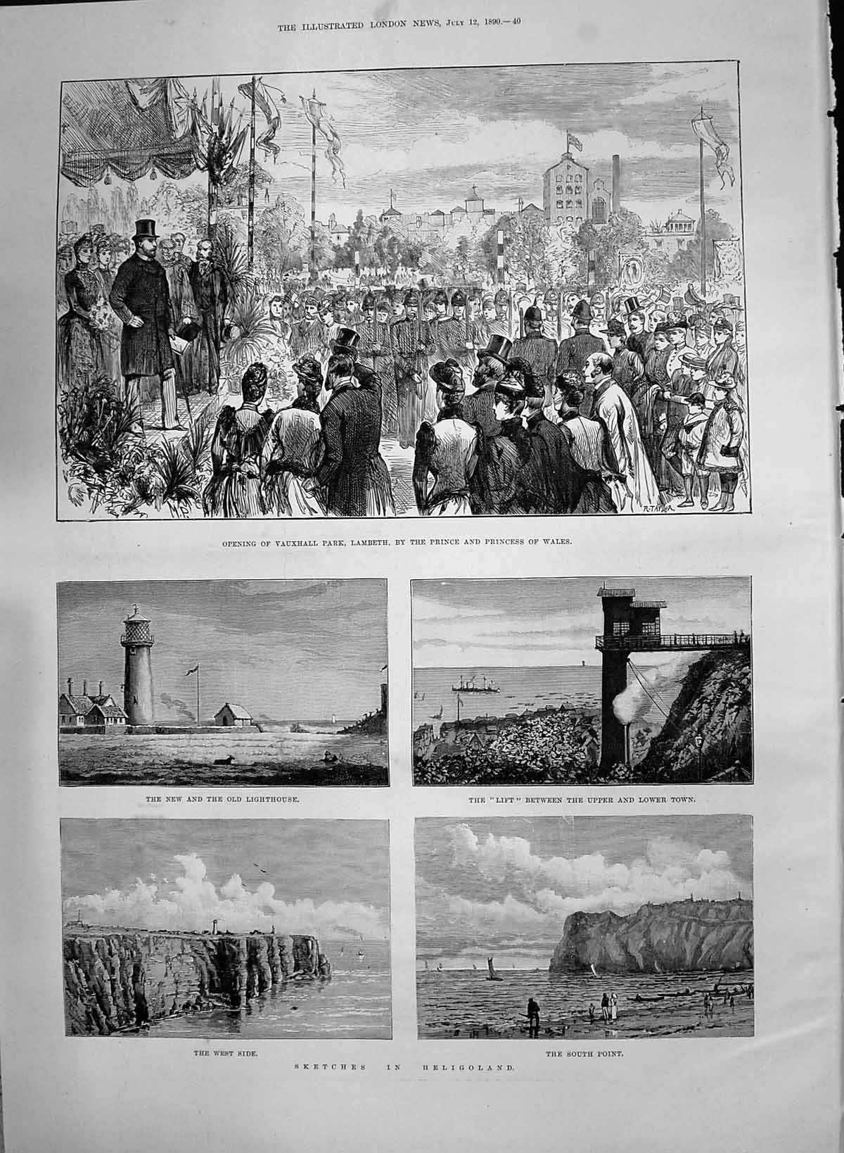 Old 1890 Vauxhall Park Lambeth Heligoland Lighthouse Samson Mayor Mus Victorian