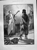 Antique Old Print 1890 Adventures Phra Phoenician Story Illustration Paget 19th