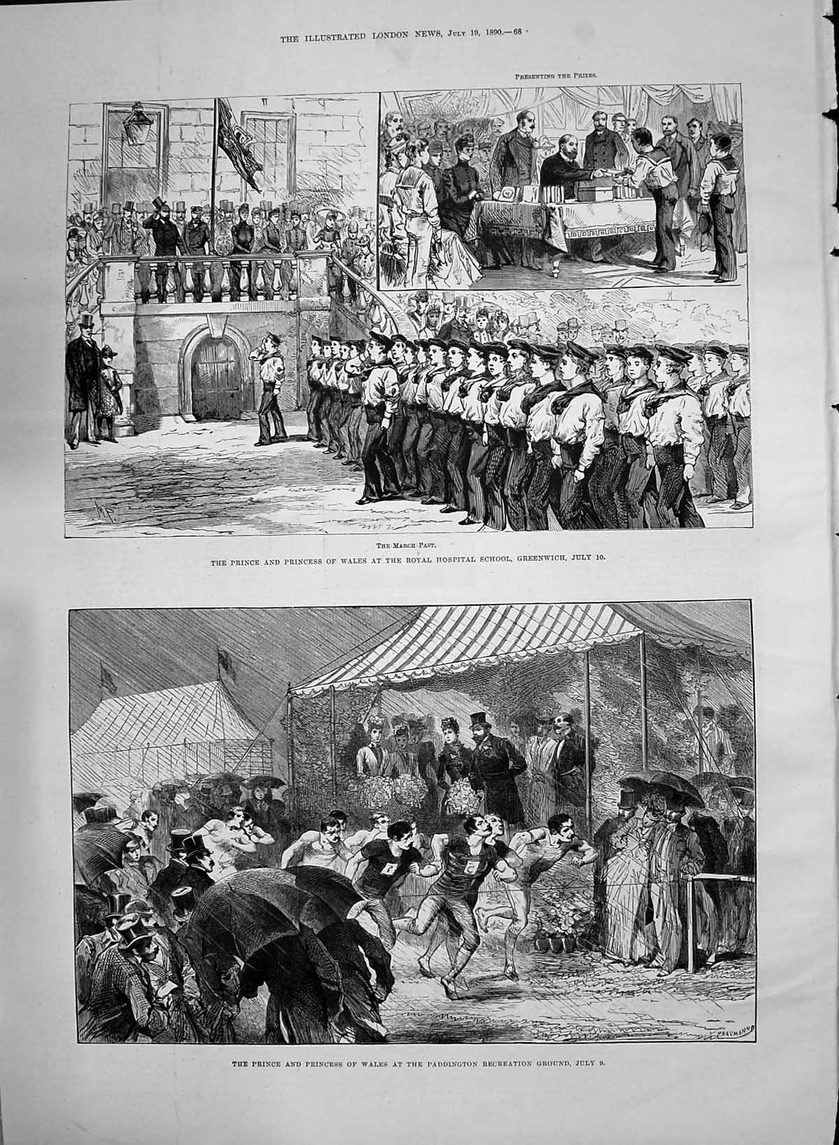 Old Royal Hospital School Greenwich 1890 Prince Wales Paddington Recr Victorian