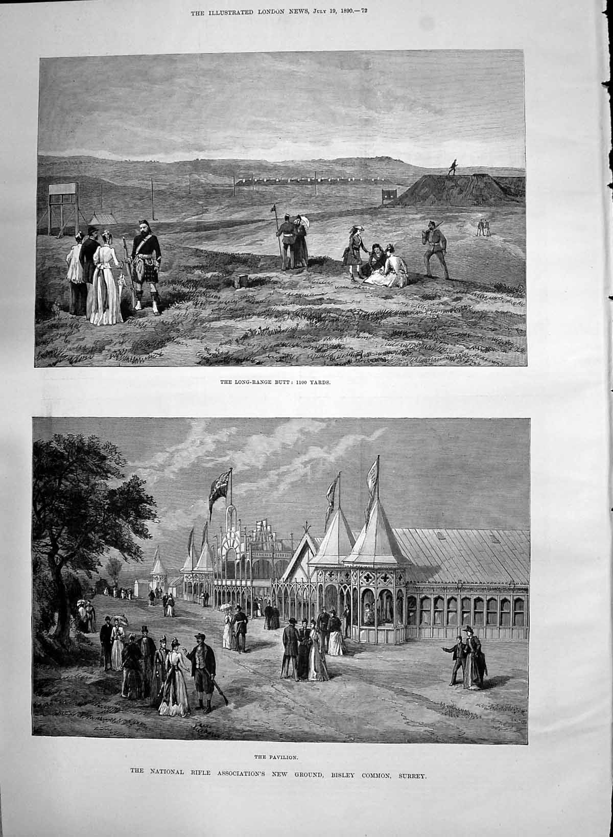 Old 1890 National Rifle Association Bisley Common Pavilion Butt Sport Victorian
