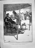 Old Print 1890 Adventures Phra Phoenician Man Barber Street Scene Taylor 19th
