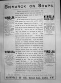 Old Antique Print 1890 Advertisement Vinolia Shaving Soap Blondeau London 19th