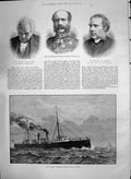 Antique Print Clayton Francis Seymour Rev. Maclure 1890 Ship Latona Cruiser