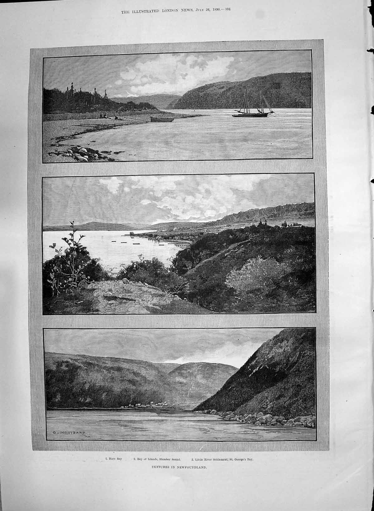 Old 1890 Newfoundland Hare Bay Islands Humber Sound George'S Richard Victorian