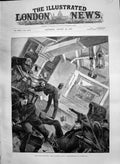 Antique Print 1890 Navy Manoeuvres Stern Battery H.M.S. Northumberland Ship