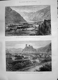 Old 1890 Valley Andorra Pyrenees Castle Foix France Davis Dalton Perc Victorian