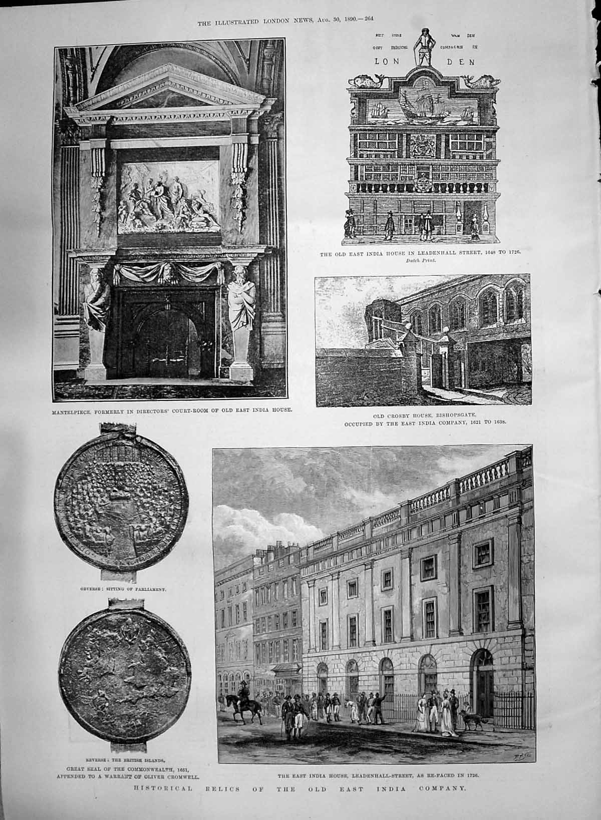 Old 1890 Relic India Company Bishopsgate Leadenhal Seal Commonwealth Victorian