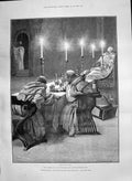 Antique Print 1890 Adventures Phra Phoenician Monks Men Dinner Table Paget 19th