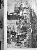 Antique Old Print 1890 Seaside Retreat Beach Family Fun Bathing Forestier 19th