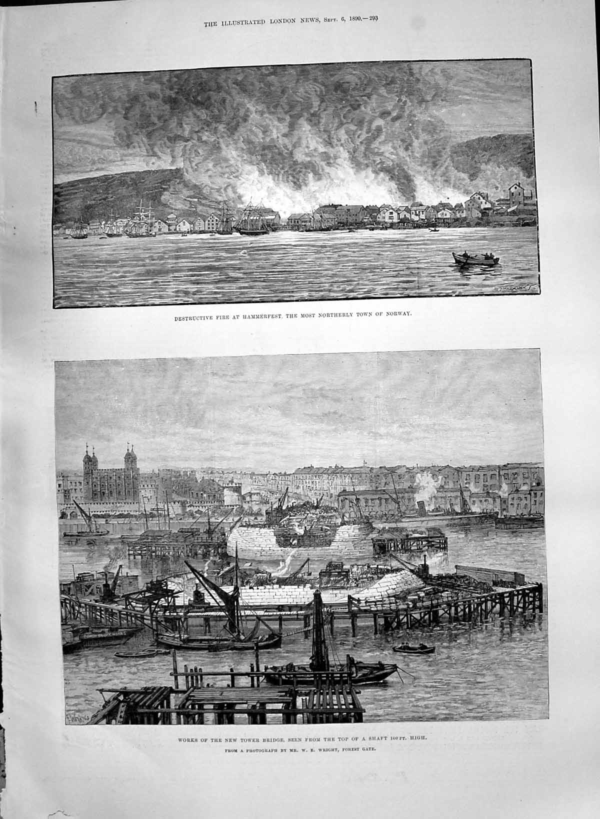 Old 1890 Tower Bridge Works London Fire Hammerfest Norway Rock Dumbar Victorian