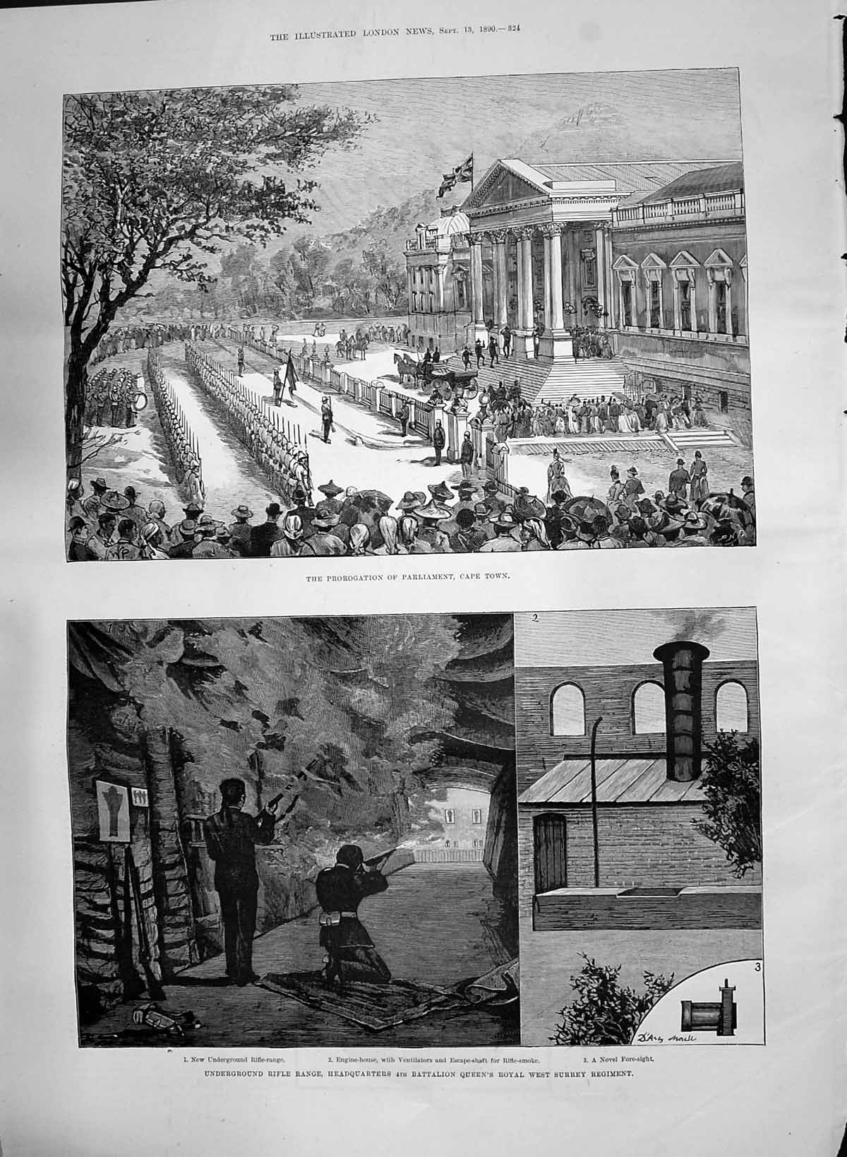 Old 1890 Parliament Cape Town Rifle Range Surrey Regiment Liddon Dunc Victorian
